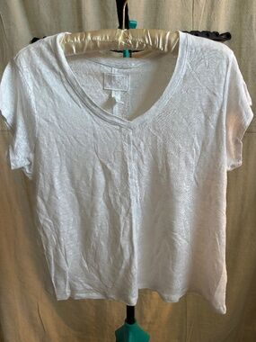 Sigred Olson 100% Linen Top- White- Size L